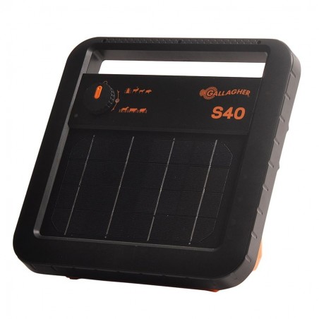 Electrificateur/poste de clôture Gallagher solaire S40 avec batterie (6V - 0,4J) Electrificateurs énergie solaire