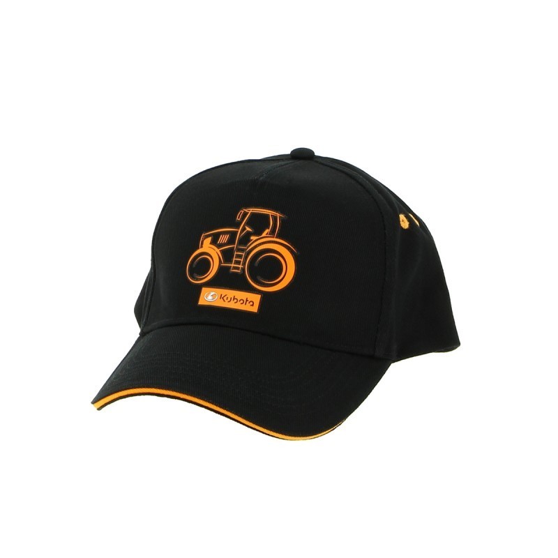 Casquette Kubota noire tracteur orange Casquettes