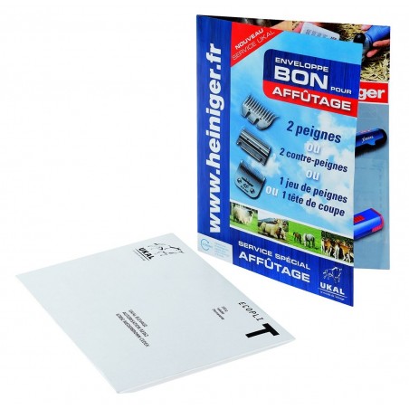 Enveloppe bon d'affutage Entretien tondeuse