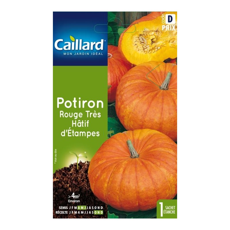 Graines potiron rouge très hâtif d'Etampes Caillard Légumes