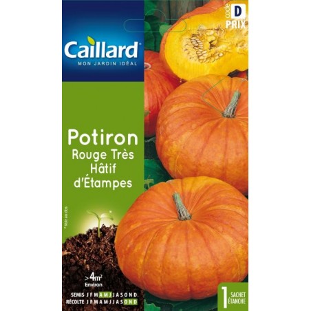 Graines potiron rouge très hâtif d'Etampes Caillard Légumes