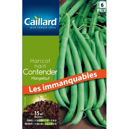 Graines haricot nain Contender mangetout Caillard Haricots, pois & fèves