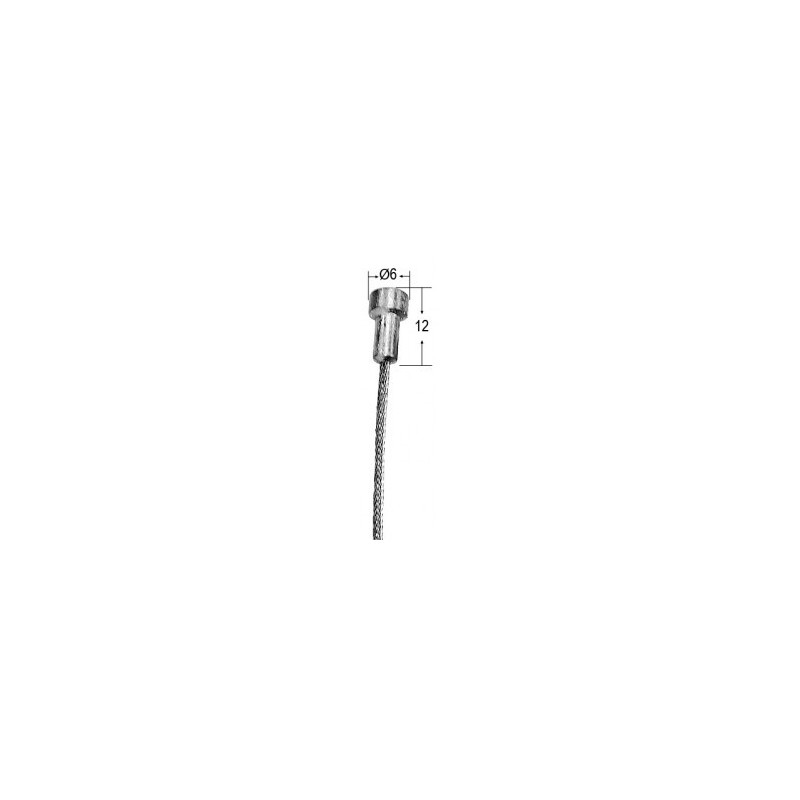 Câble acier souple avec embout D.1,5mm L2,5m - Embout 6x12mm Câbles acier