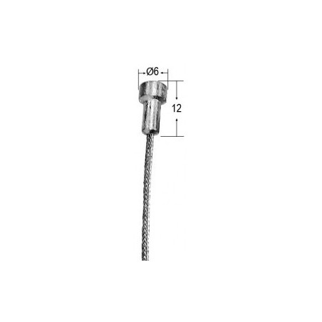 Câble acier souple avec embout D.1,5mm L2,5m - Embout 6x12mm Câbles acier
