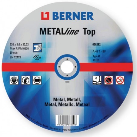 Disques à tronçonner métal MATALine 125x1.6x22.2 Berner (25 pièces) Disqueuses