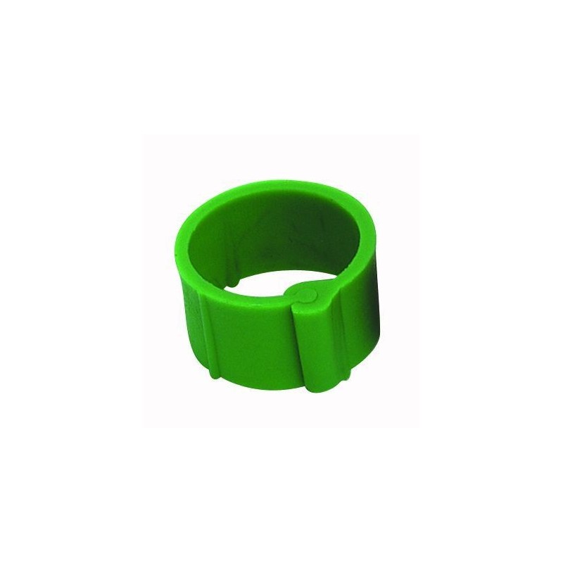 25 bagues à clips D.16 mm vertes pour volailles Accessoires basse-cour