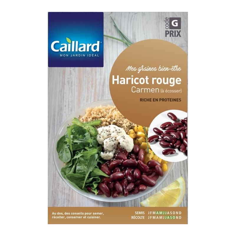 Graines haricots à écosser Rouge Carmen Caillard Haricots, pois & fèves