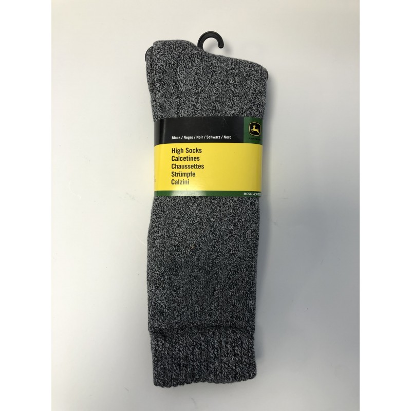 Chaussettes longues John Deere noires/grises Chaussettes