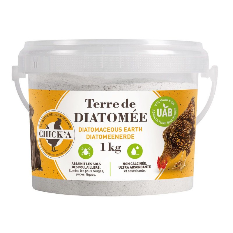 Seau terre de diatomée (non calcinée) 1kg Accessoires basse-cour