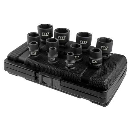 Coffret de douilles à chocs 1/2" métriques - 11 pièces - M7 Douilles et accessoires