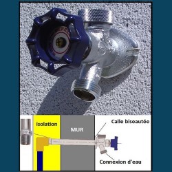Robinet mural antigel à purge automatique Merrill Europe 25 cm Robinets