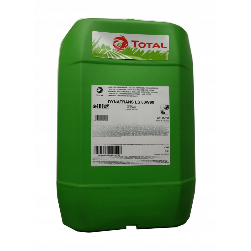 Huile de transmission Total Dynatrans LS 80W90 20L Huile de transmission