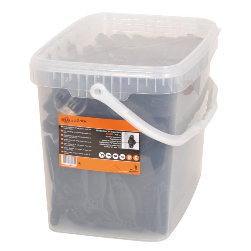 Isolateur de soutien W Super, noir (175 pcs) Isolateurs piquets permanents