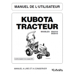 Manuel d'utilisateur tracteur Kubota BX231D, BX261D - Version papier Manuels espaces verts