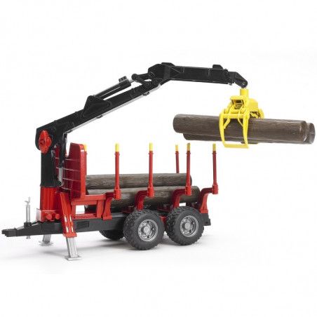 Remorque forestière avec rondins de bois - Bruder 02252 Remorques miniatures