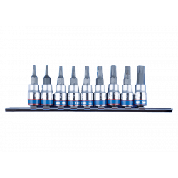 Jeu de douilles tournevis TORX® 1/4" sur rail - 9 pièces Douilles et accessoires