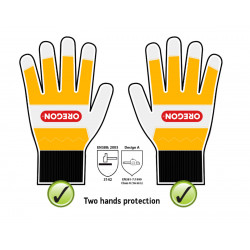Gants de protection pour tronçonneuse Oregon Classe 0 Protection 2 mains Gants
