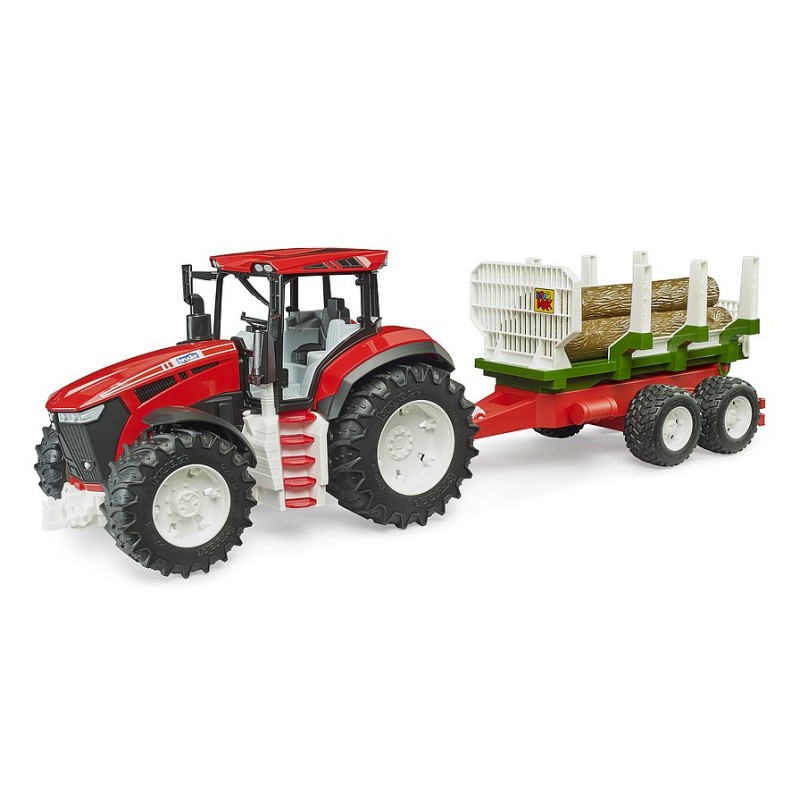 Tracteur Roadmax avec remorque forestière Bruder 03453 Tracteurs miniatures